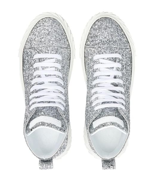 Giuseppe Zanotti Gray Ecoblabber Glitter High-Top Sneakers for men
