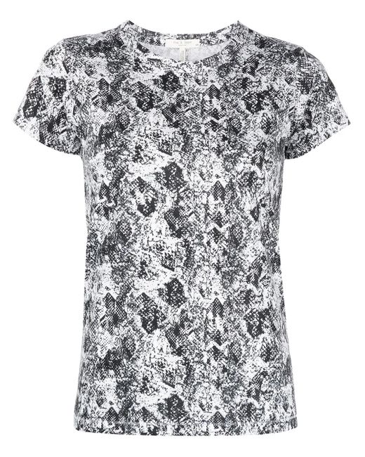 Rag & Bone White All-Over Snakeskin T-Shirt
