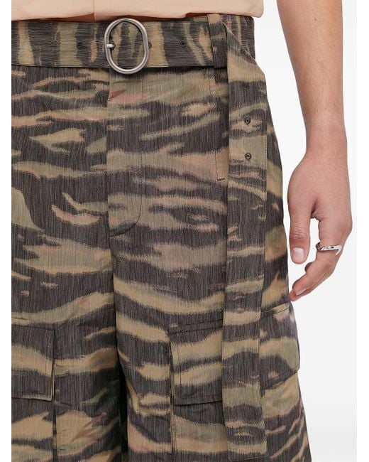 Jil Sander Gray Camouflage-Print Shorts for men