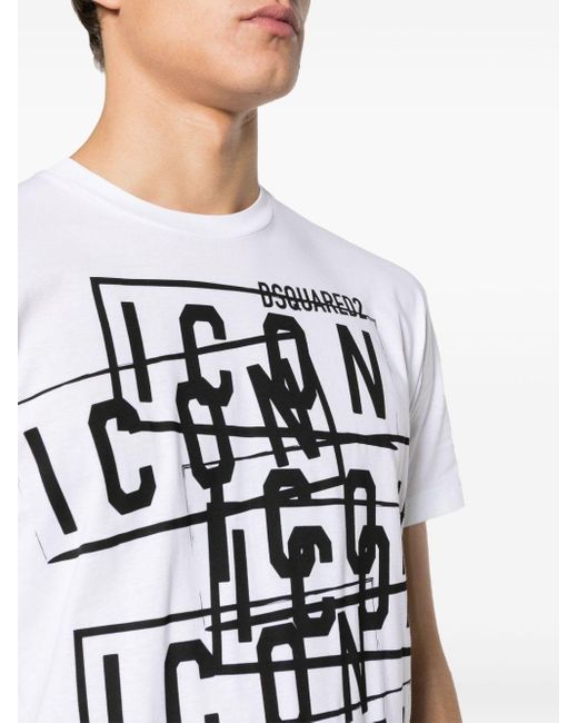 DSquared² Katoenen T-shirt Met Print in het White voor heren