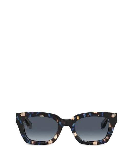 Tommy Hilfiger Black Tortoiseshell-Effect Rectangle-Frame Sunglasses
