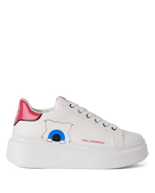 Karl Lagerfeld White X Darcel Disappoints Leather Sneakers
