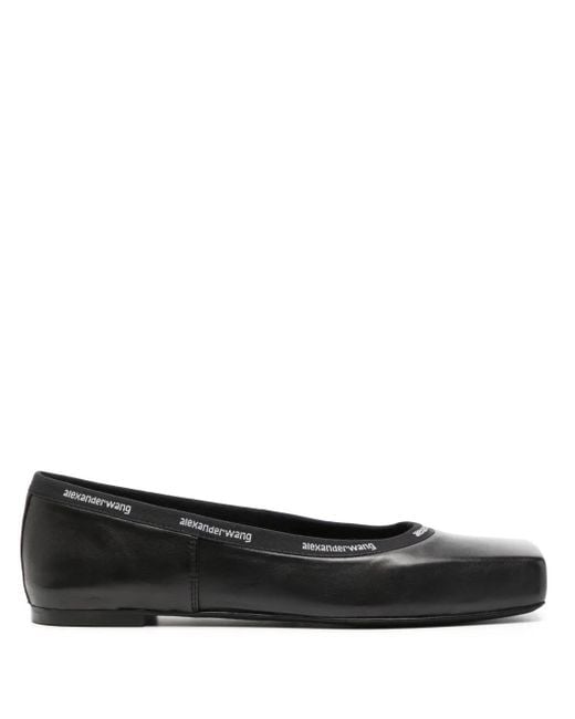 Alexander Wang Black Logo Binding Billie Flat