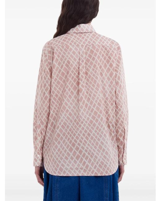 Marni Pink Patterned Long-Sleeve Shirt