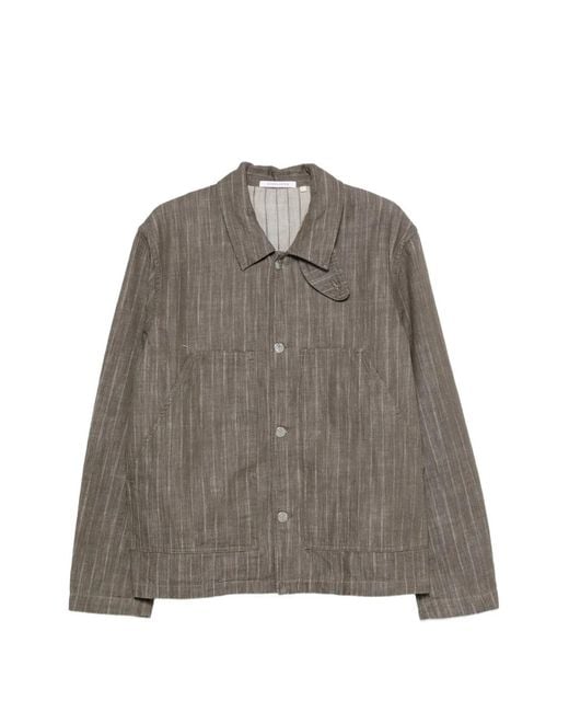 sunflower Brown Veste Boutonnée Labor À Rayures for men