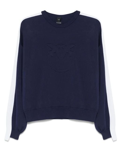 Pinko Blue Sweater With Stripe Detailing