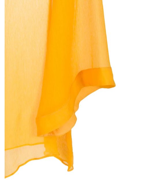 Amir Slama Yellow Tie-Front Silk Beach Cover-Up