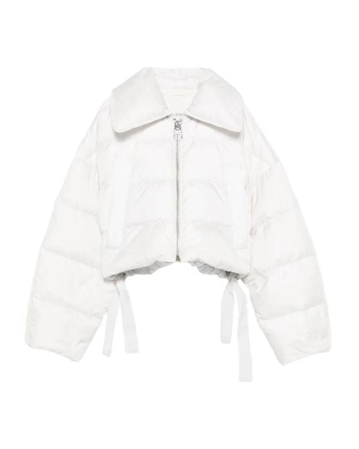 Marc O' Polo White Drawstrings-Hem Padded Jacket