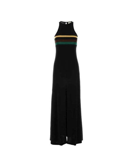 Saint Laurent Black Striped Viscose Dress