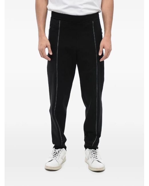 Neil Barrett Black Tapered-Fit Tape-Detail Track Pants for men