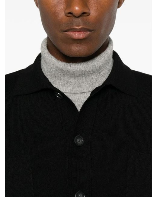 Daniele Fiesoli Black Button-Up Patch-Pocket Cardigan for men