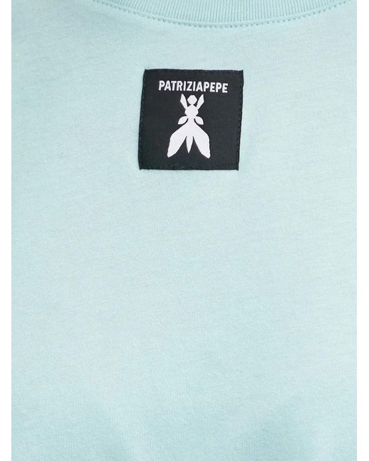 Patrizia Pepe Blue Logo-Patch T-Shirt