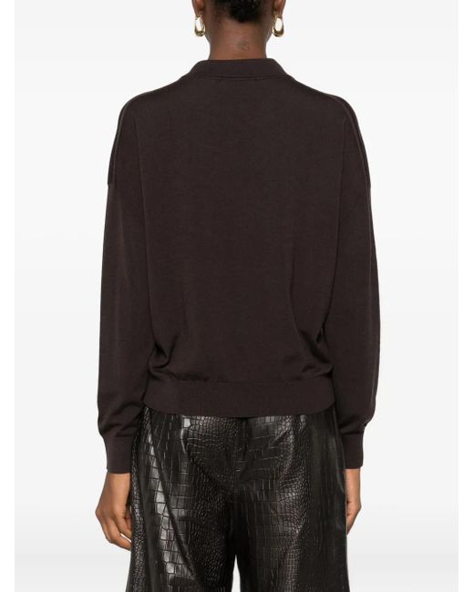 Incotex Black Polo-Neck Long-Sleeve T-Shirt