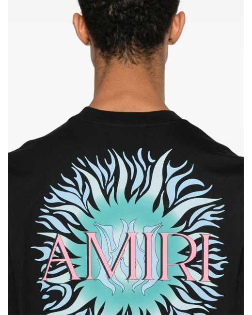 Camiseta con logo estampado Amiri de hombre de color Black