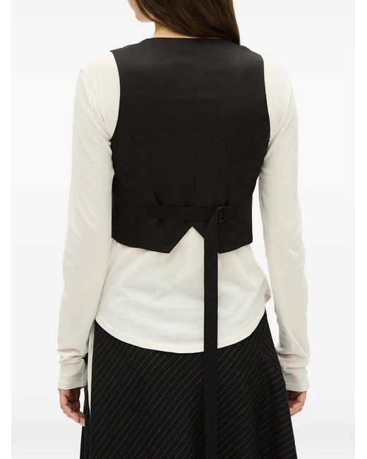 Ann Demeulemeester Black Button-Front Waistcoat