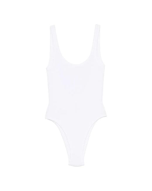 Mc2 Saint Barth White Lora Crinkle-Effect Swimsuit