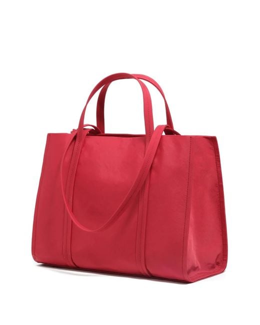 Bimba Y Lola Red Logo-Plaque Tote Bag