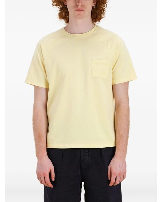 Fortela Yellow Vermont Raglan-Sleeve Pocket T-Shirt for men
