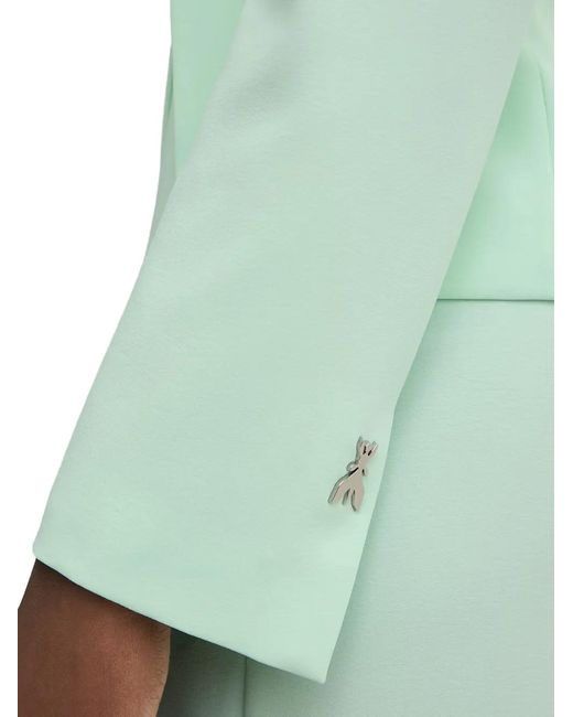 Patrizia Pepe Green Wrap-Style Shawl-Collar Blazer