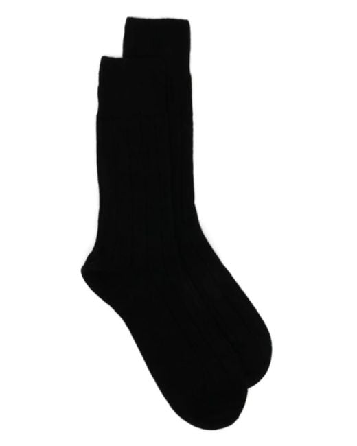 Inverni Hats Black Lhasa Ribbed Socks for men
