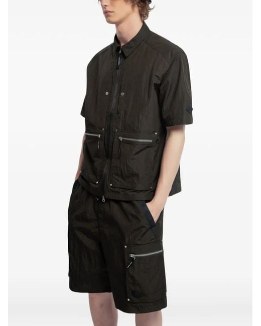 Spoonyard Black Zippered-Pocket Cargo Shorts