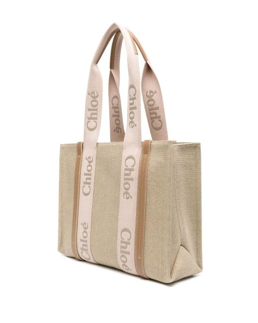 Chloé Natural Medium Woody Tote Bag