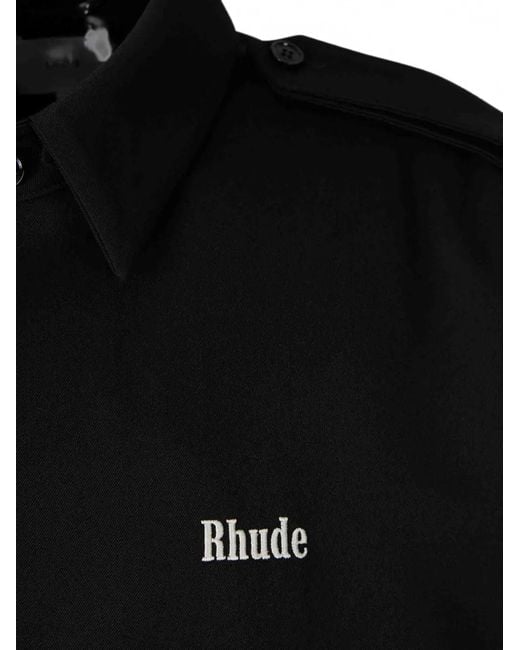 Rhude Black Logo-Embroidered Wool Jacket for men