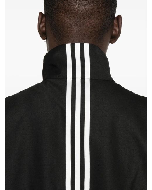 Y-3 Black Zip-Front Long Jacket for men