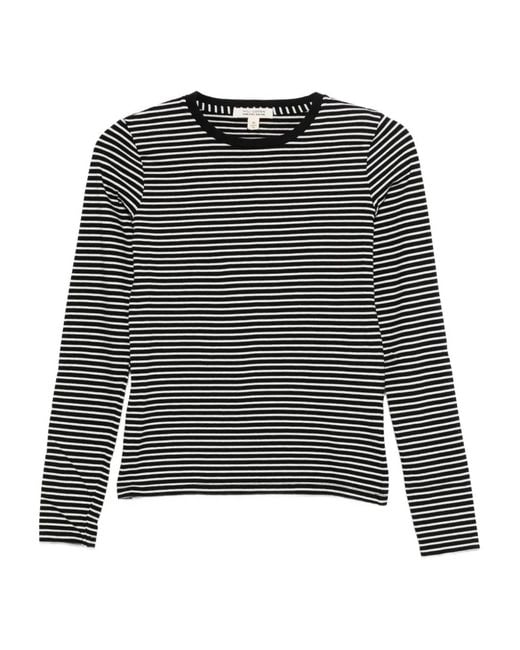 Nili Lotan Black Striped-Pattern T-Shirt