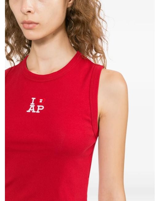 AAPE BY A BATHING AP Red Ribbed-Knit Tank Top