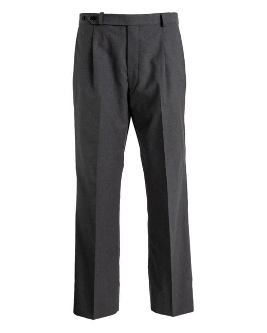 Prada Gray Pleated Tailored Trousers for men
