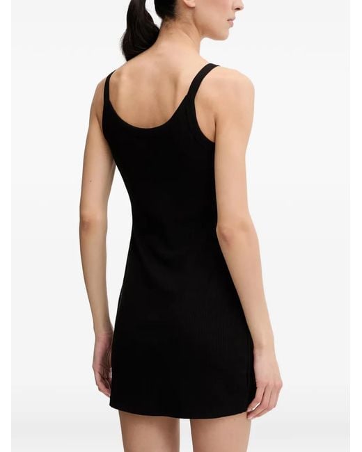 Guess Black Logo-Patch Mini Dress