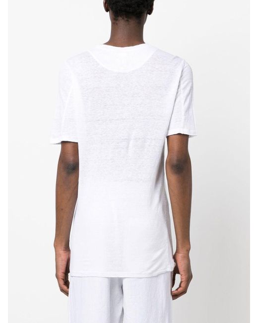 120% Lino Meliertes T-Shirt in Weiß für Herren | Lyst DE