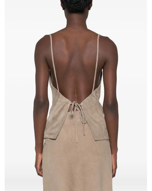 St. Agni Natural Suede Low-Back Cami Top