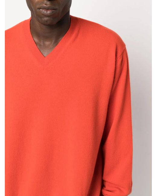 メンズ Comme des Garçons Vネック セーター Red