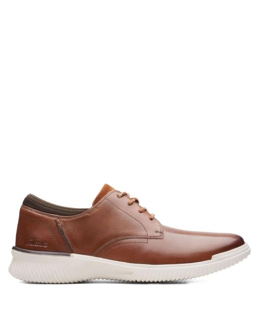 Clarks Brown Donaway Plain Derby Shoes for men
