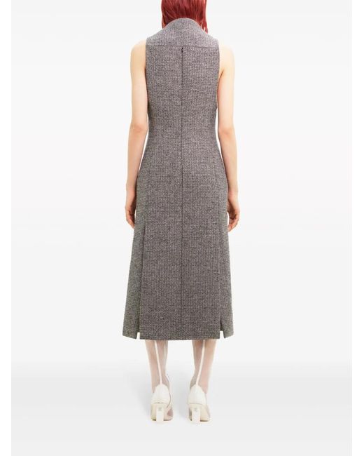 Robe En Laine Mélangée À Coupe Mi-Longue Courreges en coloris Gray