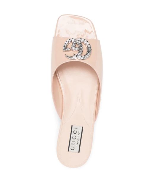 Gucci Pink Sandalen Mit Gg