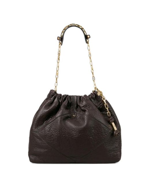 Ba&sh Black Junetote Chain-Link Leather Shoulder Bag