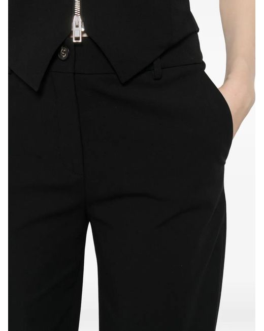 Via Masini 80 Black Button Trousers