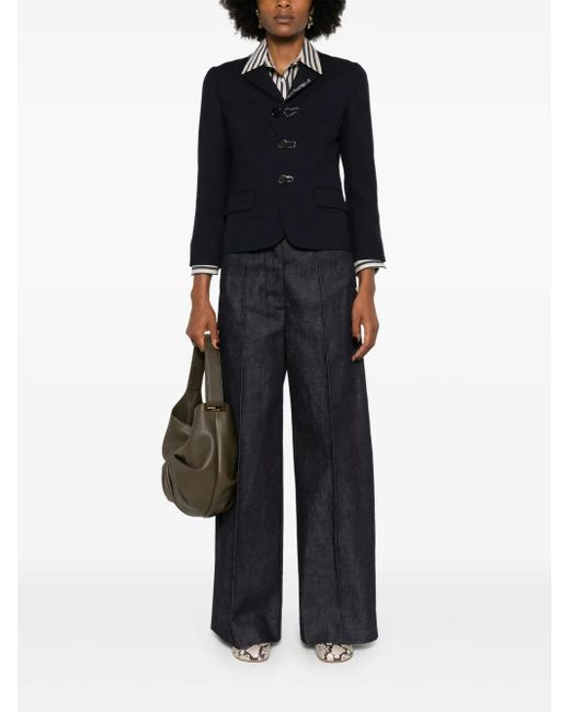 Marni Blue Elegant Mini Wool Jacket