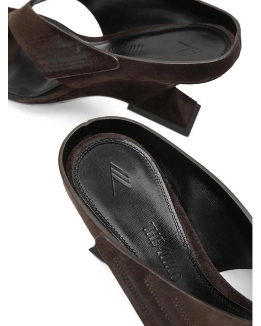 The Attico White Cheope Suede Wedge Sandals