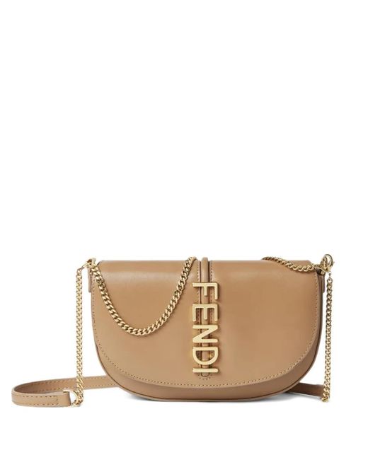 Fendi Natural Graphy Logo-Lettering Crossbody Bag