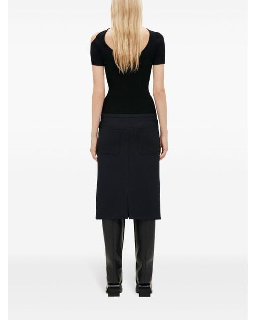 Courreges Blue Low-waist Midi Skirt
