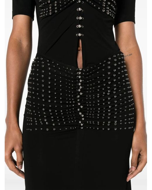 Rabanne Black High-Waisted Studded Skirt
