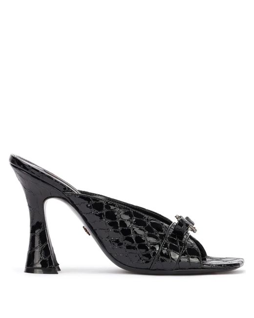 Roberto Cavalli Black Mules Mit Logo-Schild