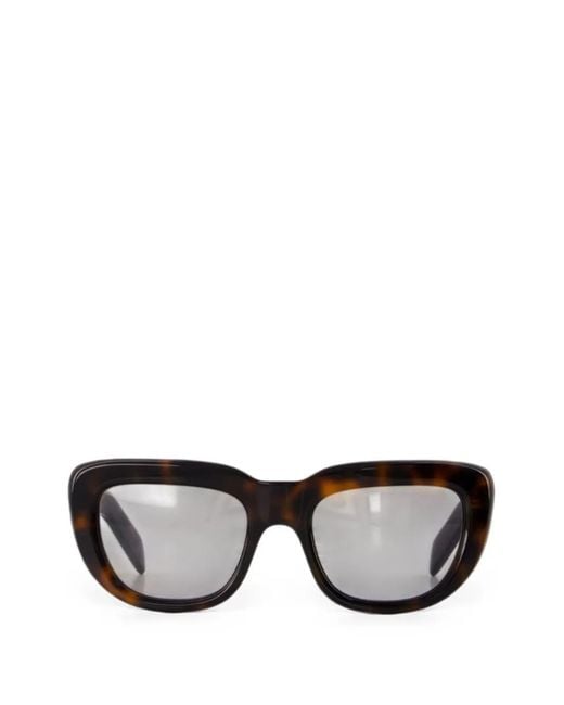 Prada Black Tortoiseshell-Effect Rectangle-Frame Sunglasses
