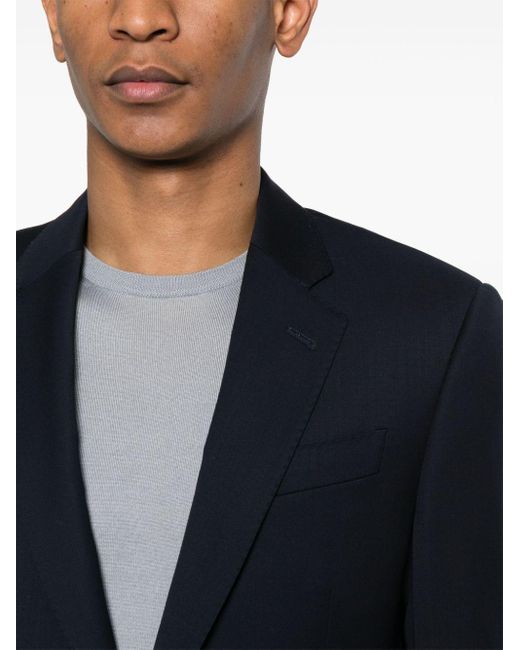 Giorgio Armani Blue Single-breasted Virgin-wool Suit for men