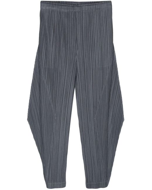 Pantalon court à design plissé Pleats Please Issey Miyake en coloris Blue