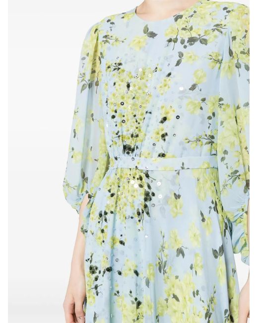 Sachin & Babi Green Bianca Chiffon Gown